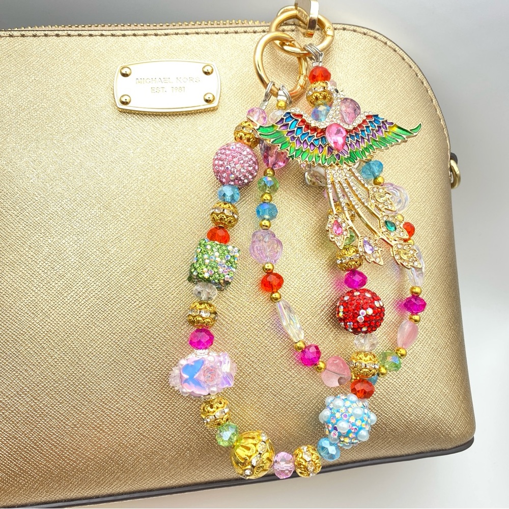 🐦‍🔥Luxury Bag/Phone Chain Charm/Keychain Colorful Rhinestone PHOENIX Crystals